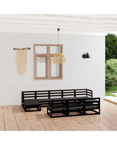 Salon de jardin 10 pcs bois de pin massif | Mobilier & Déco
