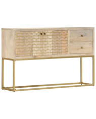 buffet doré 120x30x75 cm bois de manguier massif | Mobilier & Déco