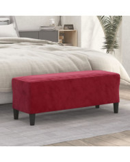 Banc Rouge bordeaux 100x35x41 cm Velours | Mobilier & Déco