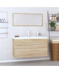 Ensemble de meubles de salle de bain 3 pcs Chêne sonoma | Mobilier & Déco
