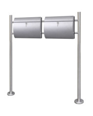 Double boîte à lettre sur support en acier inoxydable | Mobilier & Déco
