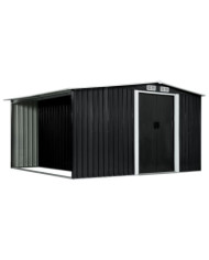 Abri de jardin avec portes Anthracite 329,5x312x178 cm Acier | Mobilier & Déco