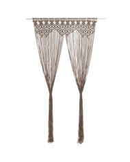 Rideau en macramé Taupe 140x240 cm Coton | Mobilier & Déco
