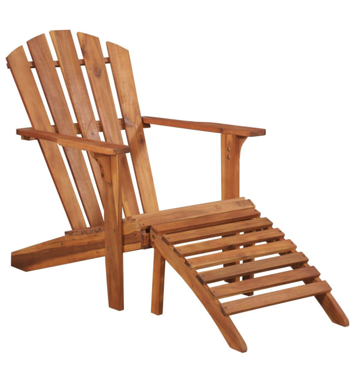 Chaise de jardin Adirondack et repose-pied Bois d'acacia massif | Mobilier & Déco