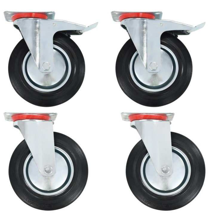 Roulettes pivotantes 4 pcs 200 mm | Mobilier & Déco