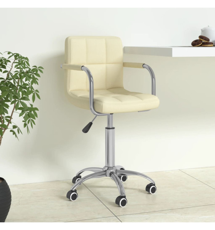 Chaise pivotante de bureau Crème Tissu | Mobilier & Déco