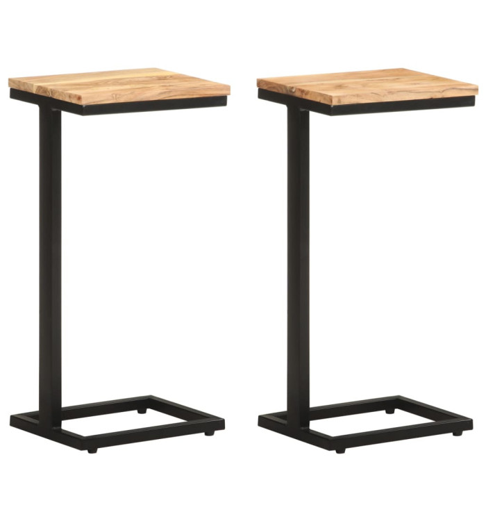 Tables d'appoint 2 pcs 31,5x24,5x64,5 cm Bois d'acacia solide | Mobilier & Déco