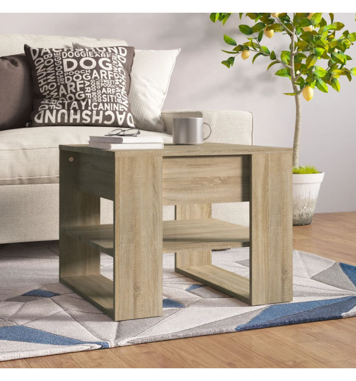 Table basse chêne sonoma 55,5x55x45 cm bois d'ingénierie | Mobilier & Déco