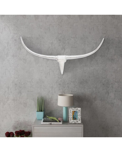 Décoration murale tête de taureau Aluminium Argenté 96 cm | Mobilier & Déco