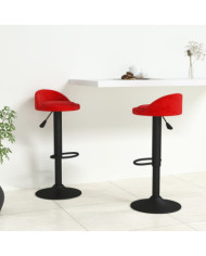 Tabourets de bar lot de 2 rouge bordeaux velours | Mobilier & Déco
