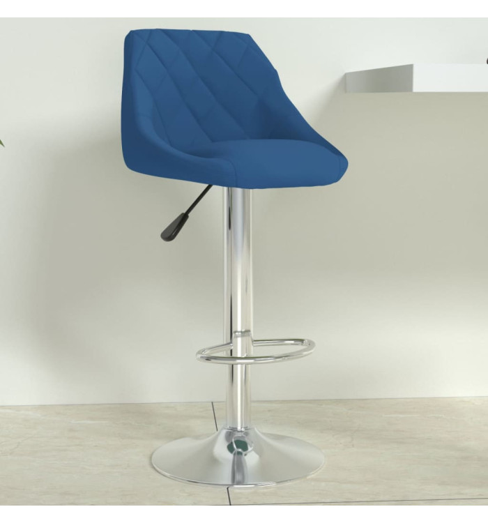 Tabouret de bar Bleu Velours | Mobilier & Déco