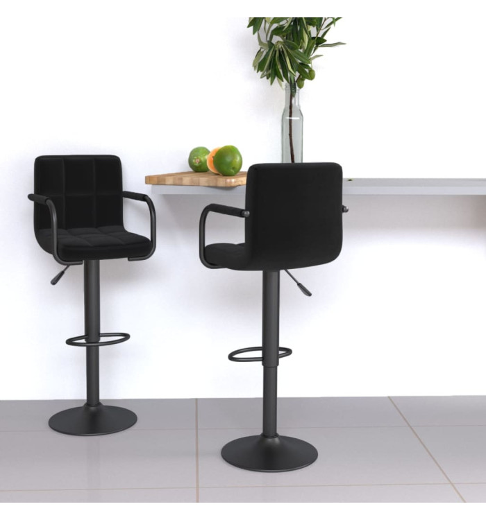 Tabourets de bar lot de 2 noir tissu | Mobilier & Déco