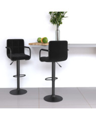 Tabourets de bar lot de 2 noir tissu | Mobilier & Déco