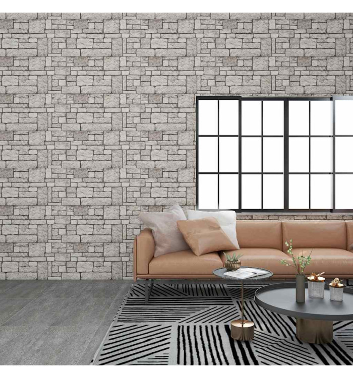 Panneaux muraux 3D avec design de brique gris 10 pcs EPS | Mobilier & Déco