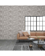 Panneaux muraux 3D avec design de brique gris 10 pcs EPS | Mobilier & Déco