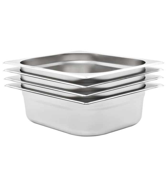 Récipients Gastronorm 4 pcs GN 1/2 100 mm Acier inoxydable | Mobilier & Déco