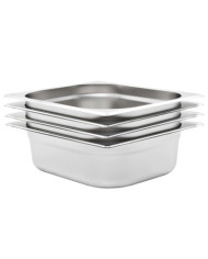 Récipients Gastronorm 4 pcs GN 1/2 100 mm Acier inoxydable | Mobilier & Déco