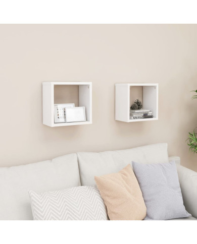 Étagères cube murales 2 pcs Blanc 26x15x26 cm | Mobilier & Déco