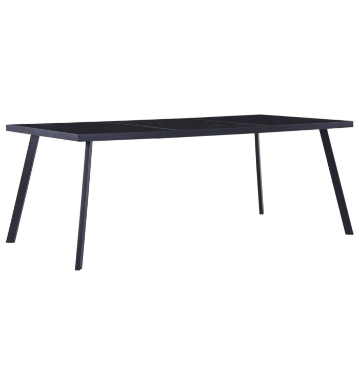 Table à manger Noir 200x100x75 cm Verre trempé | Mobilier & Déco