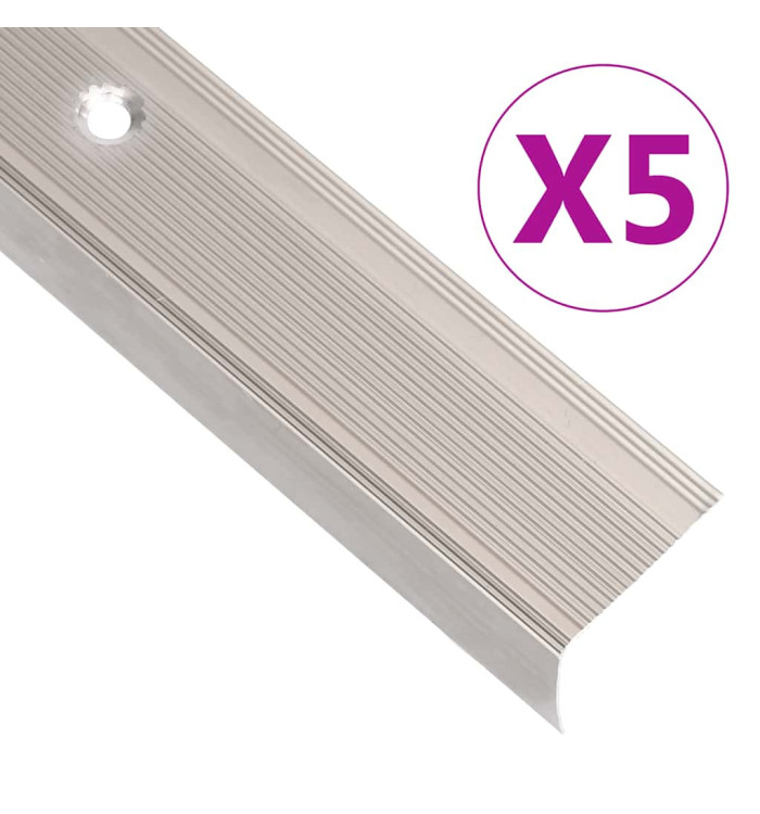 Nez de marche forme en L 5 pcs aluminium 90 cm champagne | Mobilier & Déco