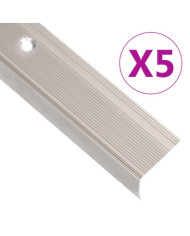 Nez de marche forme en L 5 pcs aluminium 90 cm champagne | Mobilier & Déco