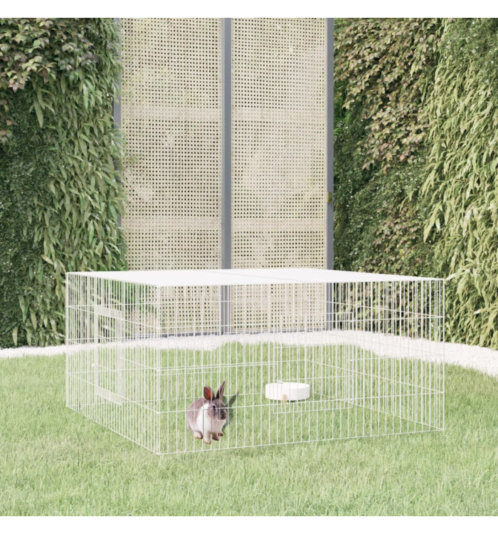 Cage à lapin 110x110x55 cm Fer galvanisé | Mobilier & Déco