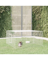 Cage à lapin 110x110x55 cm Fer galvanisé | Mobilier & Déco