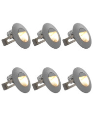 Appliques murales LED d'extérieur 6 pcs 5 W Argenté Rond | Mobilier & Déco