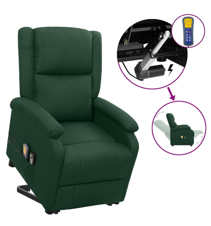 Fauteuil de massage Vert foncé Tissu | Mobilier & Déco