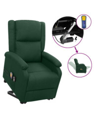 Fauteuil de massage Vert foncé Tissu | Mobilier & Déco