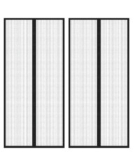 Rideaux de porte anti-insectes 2 pcs et aimants noir 220x110 cm | Mobilier & Déco