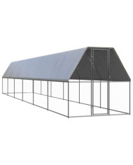 Poulailler d'extérieur 2x12x2 m Acier galvanisé | Mobilier & Déco