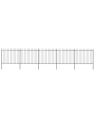 Clôture de jardin avec dessus en lance Acier 8,5 x 1,5 m Noir | Mobilier & Déco