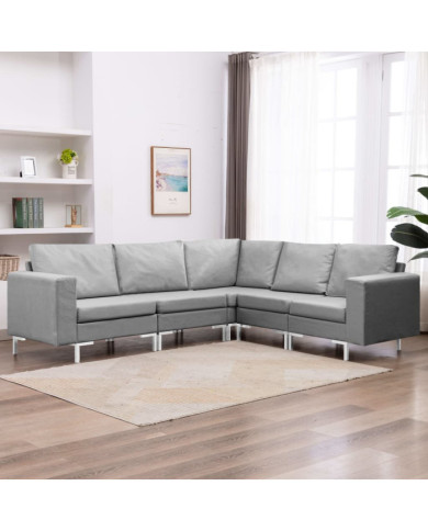 Ensemble de canapés 5 pcs tissu gris clair | Mobilier & Déco