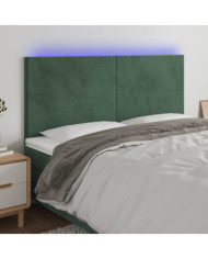 Tête de lit à LED Vert foncé 180x5x118/128 cm Velours | Mobilier & Déco