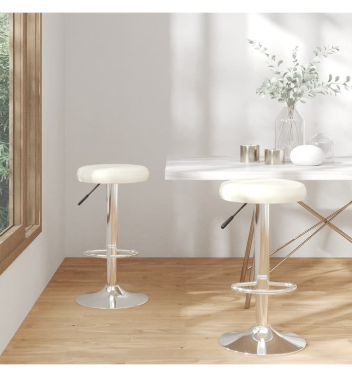 Tabourets de bar lot de 2 crème similicuir | Mobilier & Déco