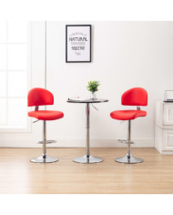 Tabourets de bar lot de 2 rouge similicuir | Mobilier & Déco