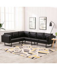 Canapé d'angle Similicuir Noir | Mobilier & Déco
