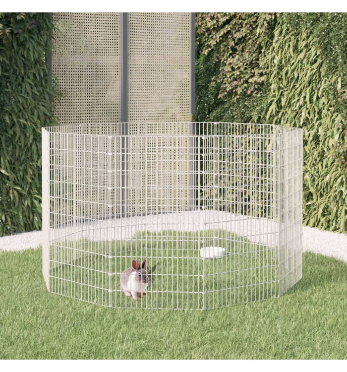 Enclos d'animaux en liberté 10 panneaux 54x100 cm fer galvanisé | Mobilier & Déco