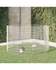 Enclos d'animaux en liberté 10 panneaux 54x100 cm fer galvanisé | Mobilier & Déco