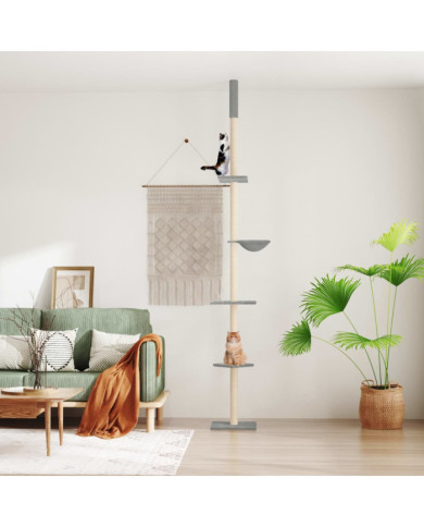 Arbre à chat du sol au plafond Gris clair 263,5-289,5 cm | Mobilier & Déco