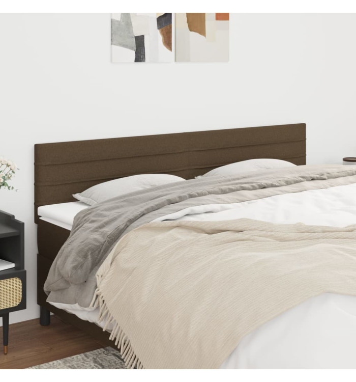 Têtes de lit 2 pcs Marron Foncé 90x5x78/88 cm Tissu | Mobilier & Déco