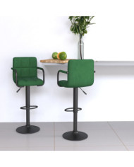Tabourets de bar lot de 2 vert foncé velours | Mobilier & Déco