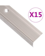 Nez de marche forme en L 15 pcs aluminium 90 cm champagne | Mobilier & Déco