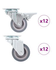 24 pcs Roulettes pivotantes 50 mm | Mobilier & Déco