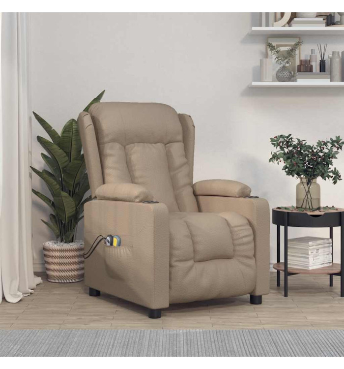 Fauteuil de massage électrique Cappuccino Similicuir | Mobilier & Déco