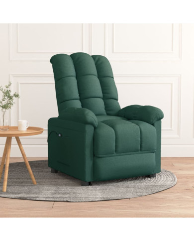 Fauteuil inclinable électrique Vert foncé Tissu | Mobilier & Déco