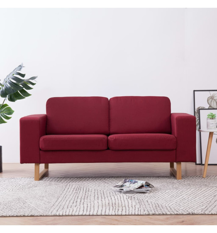 Canapé à 2 places Tissu Rouge bordeaux | Mobilier & Déco