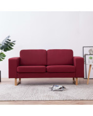 Canapé à 2 places Tissu Rouge bordeaux | Mobilier & Déco