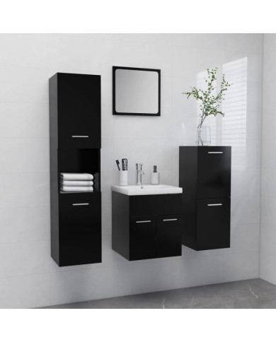 Ensemble de meubles de salle de bain Noir Aggloméré | Mobilier & Déco